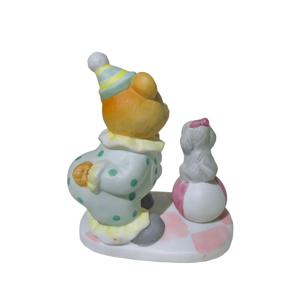 VTG 1980's HOMCO Porcelain 4.5" Clown Bear Dog On A Ball Figure #8881- Taiwan - Picture 3 of 6